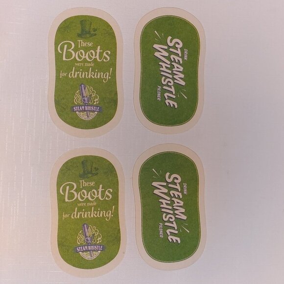 HTF Steam Whistle Boot Stein Coasters Old Logo Vintage STEAMWHISTLE - Picture 1 of 3
